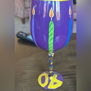Lolita "40 Something" Hand-Painted Wine Glass With Recipe On The Bottom